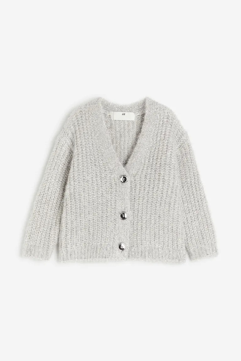 Patterned Cardigan - Light gray - Kids | H&M US | H&M (US + CA)