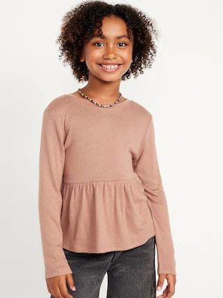Cozy-Knit Peplum Top for Girls | Old Navy (US)