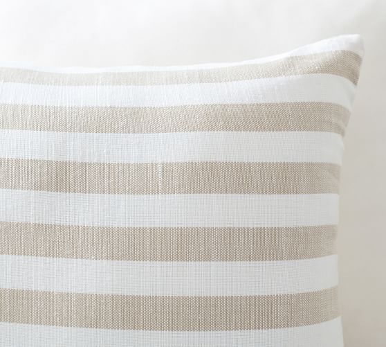 Leandra Striped Reversible Indoor/Outdoor Pillow | Pottery Barn (US)