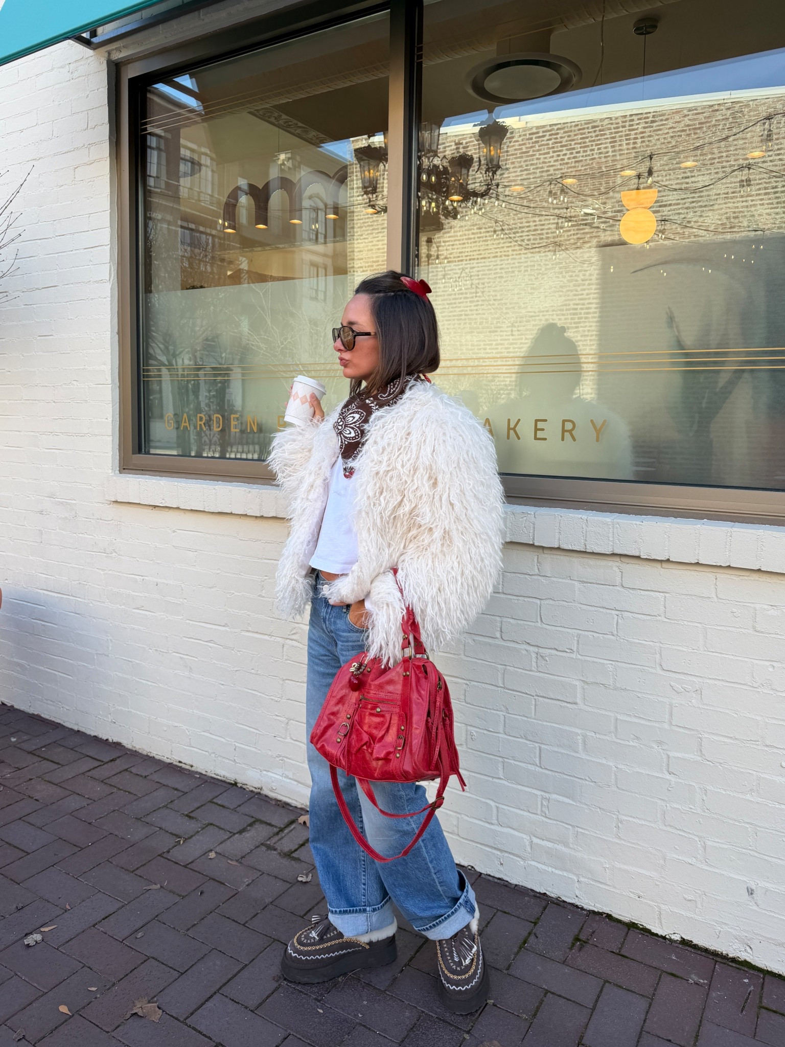 25 petite jeans and XXS jacket! I got the bag in Italy! (Massimo leather in Florence)