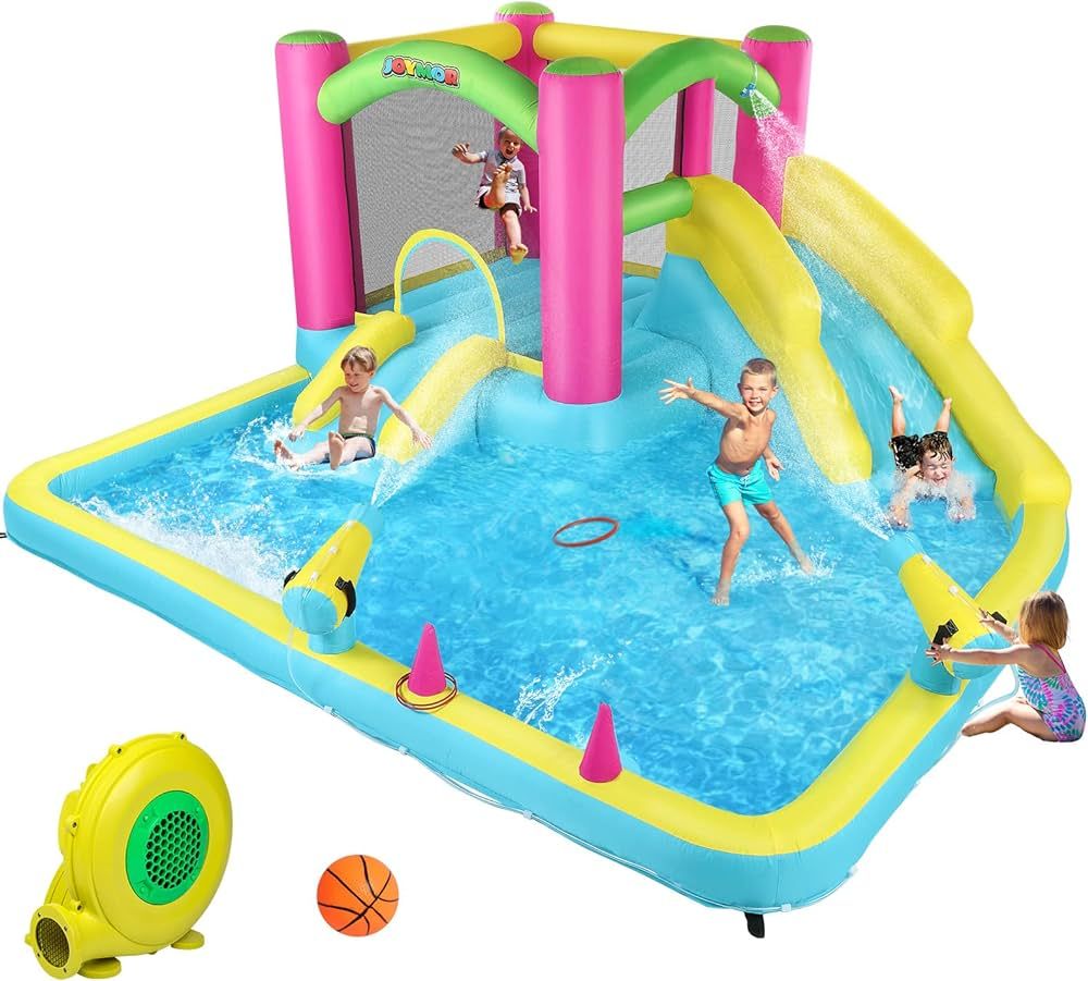JOYMOR Inflatable Bounce House with Double Water Slide for Kids Toddler Age 3-10, Splash Pool Wat... | Amazon (US)