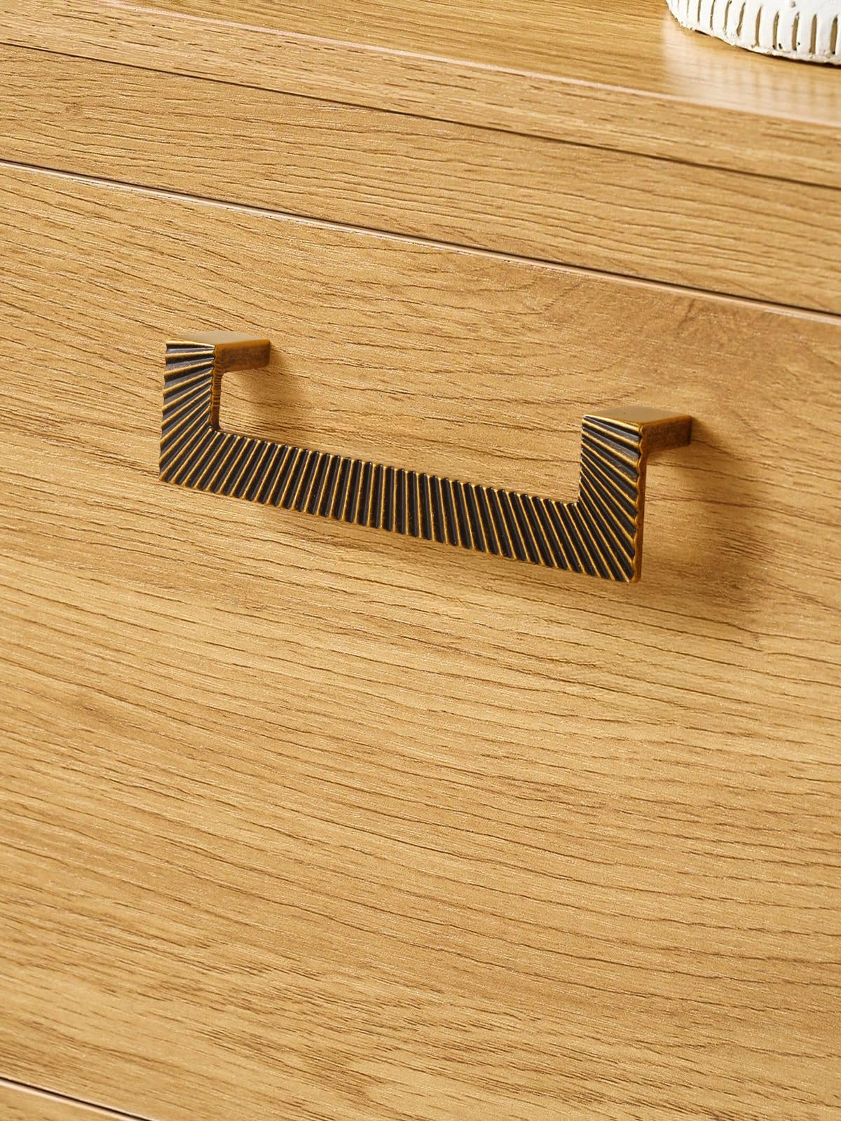 2 Pack Antique Brass Cabinet Pulls 5" Hole Center Vintage Drawer Pulls Bathroom Dresser Handles H... | Amazon (US)