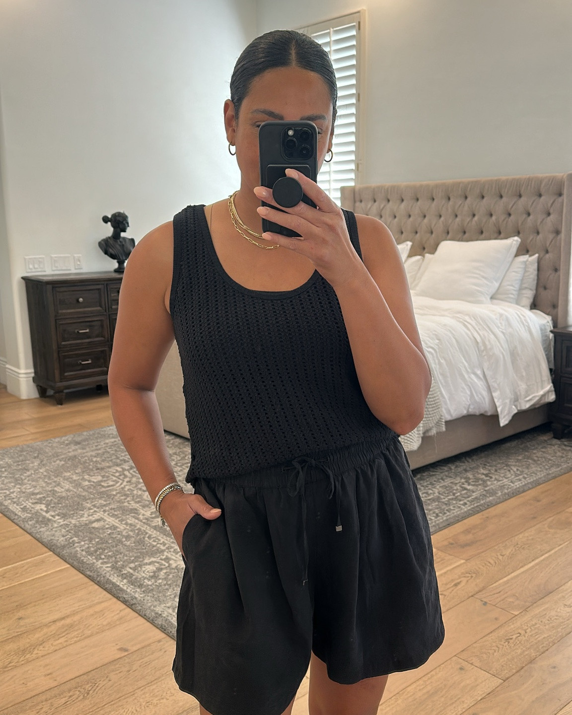 This mesh tank and pull on shorts are cool and comfy for a casual outfit. Both on sale and all fit true to size

#LTKOver40 #LTKSaleAlert #LTKootd