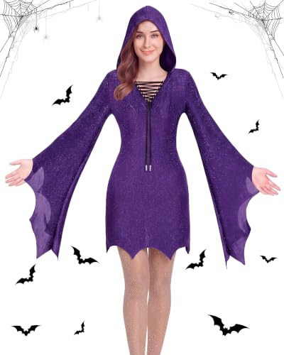 Chicingyou 2 Pcs Halloween Ghost Costume for Women, Purple, L | Amazon (US)