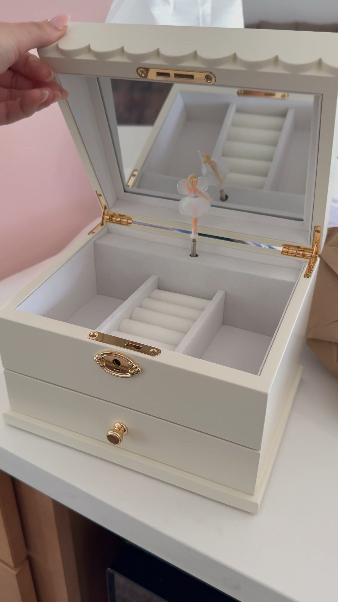 Every little girl’s dream! This scalloped ballerina jewelry box is the perfect keepsake for treasures big and small. A timeless piece that makes organizing jewelry feel magical

#JewelryBox #BallerinaBox #GirlsRoomDecor #KeepsakeBox #LTKFinds #LTKKids #LTKGiftGuide #GiftIdeas #JewelryStorage #PrettyStorage #OrganizationGoals #ClassicDecor #HeirloomPiece #GirlsRoomIdeas #JewelryLover #LTKHome #LTKKidsRoom #DecorInspo #TimelessDesign #ScallopedEdge #ElegantStorage #ChildhoodMemories #TreasureBox #DreamyDecor #MagicalMoments

#LTKHome #LTKKids #LTKFindsUnder100