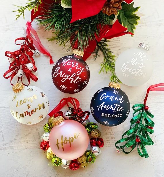 Personalized Christmas Ornament  Custom Glass Ornament Balls | Etsy | Etsy (US)