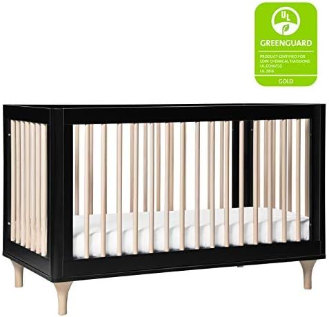Babyletto Lolly 3-in-1 Convertible Crib with Toddler Bed Conversion Kit in Black and Washed Natural, | Amazon (US)