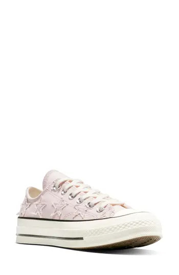 Converse Gender Inclusive Chuck 70 Celestial Low Top Sneaker in Shy Flamingo/Egret/Black at Nordstrom Rack, Size 8 Women's / 6 Men's | Nordstrom Rack
