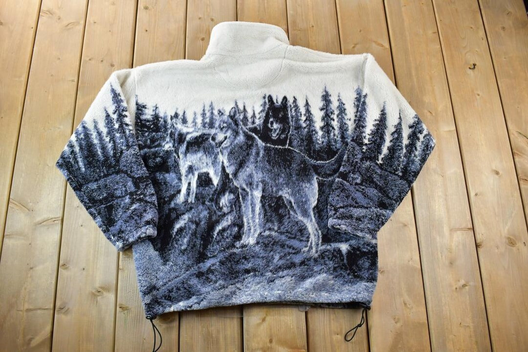 Vintage 1990s Wolves Bear Ridge Fleece Sweater / Outdoorsman / 90s Sweater / Streetwear / Hiking ... | Etsy (US)