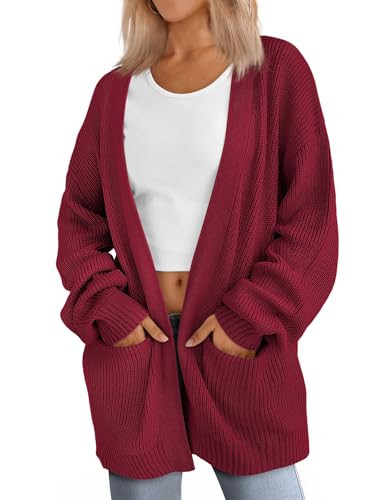 LILLUSORY Womens Oversized Cardigans Soft Knit Cardigan Sweater with Pockets | Amazon (US)