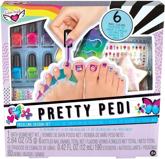 Fashion Angels Pretty Pedi Pedicure Kit for Girls - Kids Nail Spa Set with Nail Polish, Nail Stic... | Amazon (US)