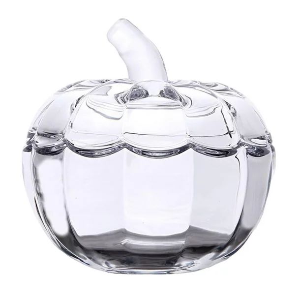 NUOLUX 1pc Simple Pumpkin Model Glass Candy Jar Transparent Snack Fruit Storage Can | Walmart (US)