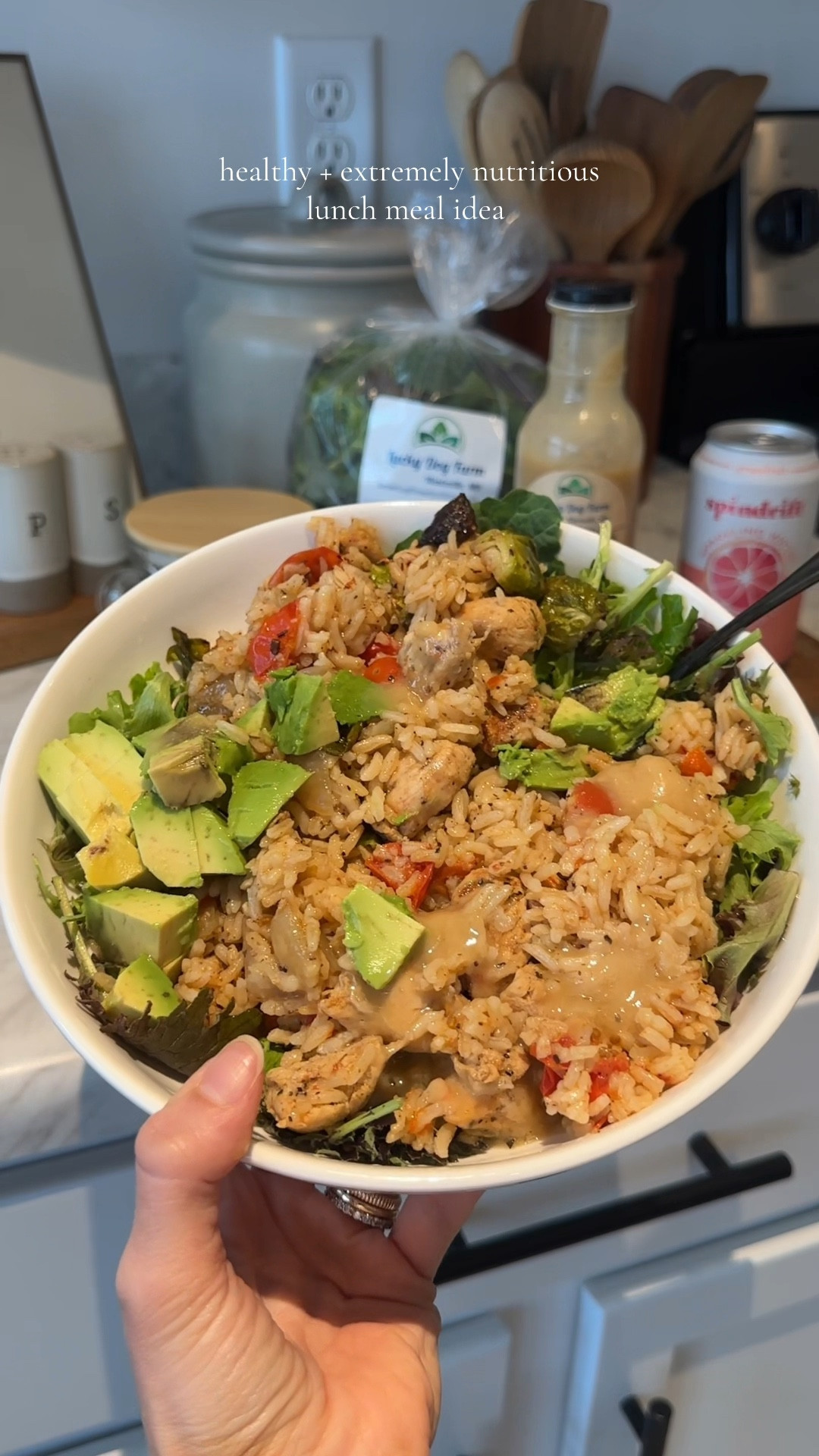 I’m sharing one of my go to lunches to make!! This is so easy and it’s extremely nutrient dense!!! 

-last night for dinner we had organic chicken from a local farm combined that with brussels sprouts and rice (and marinated the chicken in the primal kitchen golden bbq sauce) 
Today for lunch, I decided I wanted to get a little bit more of a power kick from some greens and some healthy fats! So I added in a garden spring mix salad from a local farm, micro greens, avocado oil, half of an avocado, and a homemade honey harvest dressing!! 

Combined all of this together and let me tell you this is incredibly delicious and so tasty and an easy way to add some more nutrients into your lunch meal!!;) 

#LTKFamily #LTKStyleTip #LTKU