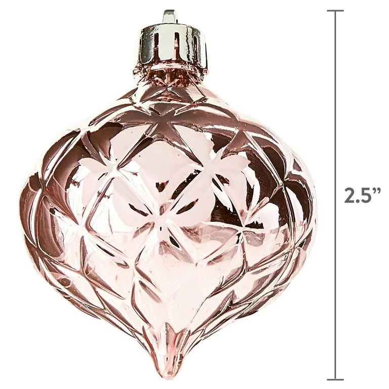 Blush Plastic Christmas Shatterproof Ball Ornaments, 40 Count, 60mm, by Holiday Time - Walmart.co... | Walmart (US)