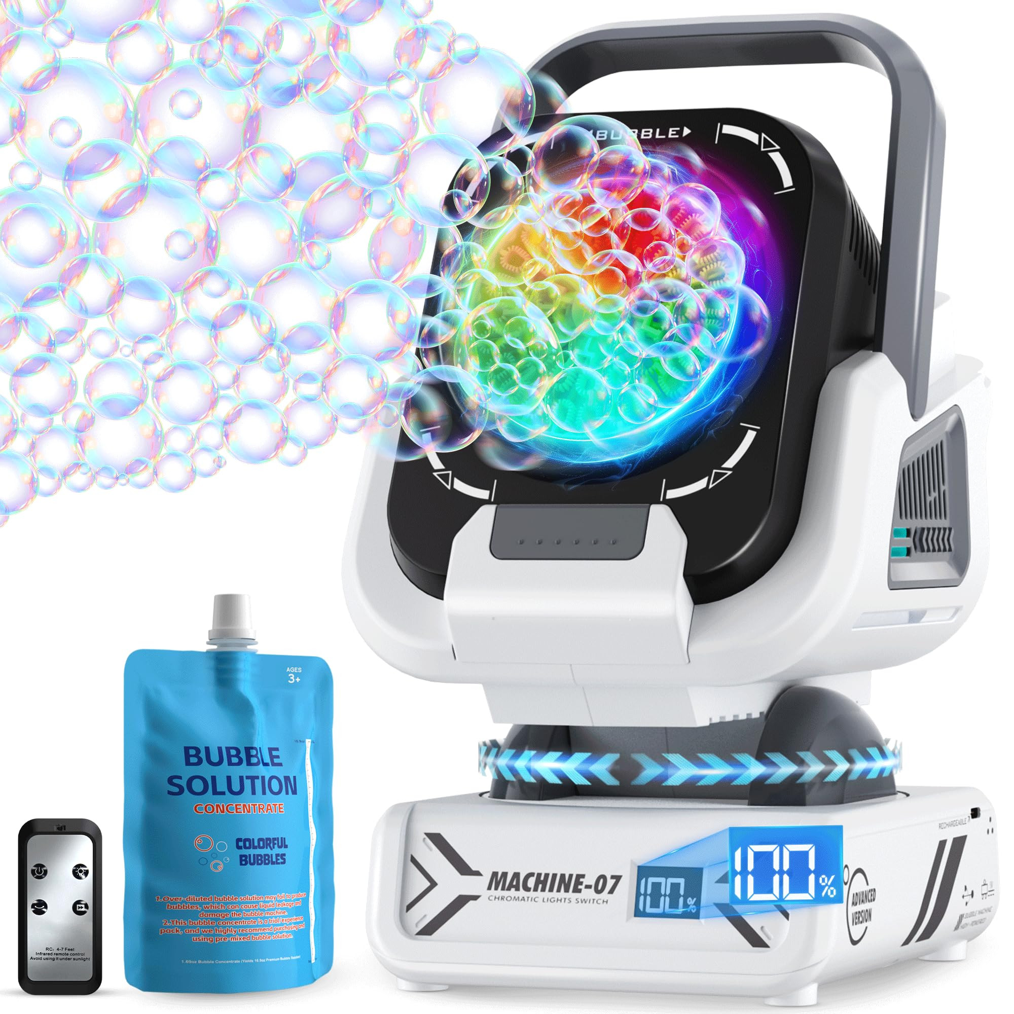 Bubble Machine,20000+ Per Minute Bubble Maker for Parties,Outdoor Toys for Kids,Rechargeable/with... | Amazon (US)