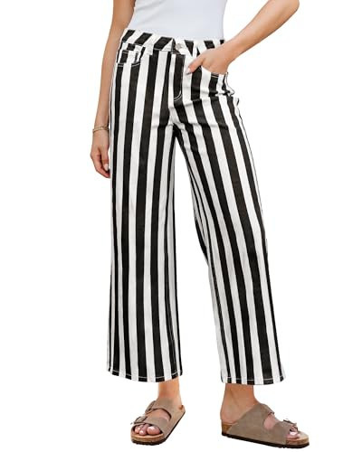 GRAPENT Women's Pants Country Concert Outfits for Women Wide Leg Pants Woman Ladies Jeans Womens Colored Jeans Concert Outfits Women Black Medium Fits US Size 8 to 10 | Amazon (US)