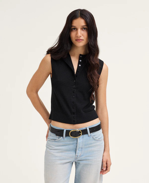 Button-Front Sleeveless Cardigan | Madewell