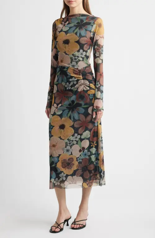 Cleobella Katya Long Sleeve Midi Dress in Foraged Violets at Nordstrom, Size Small | Nordstrom