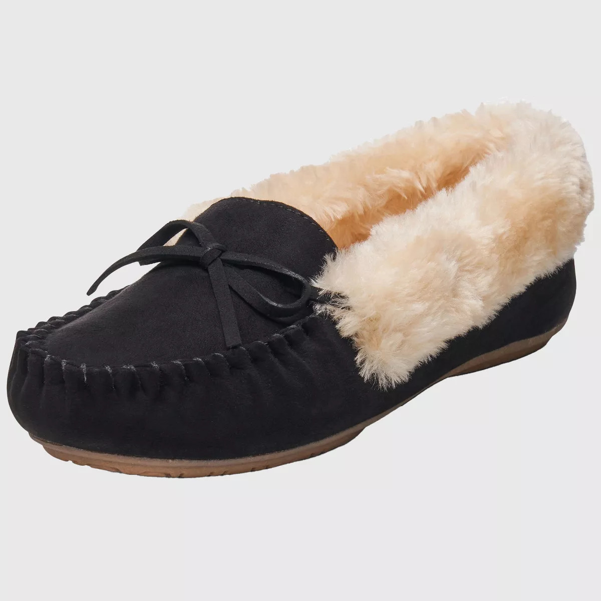 Alpine Swiss Leah Womens Shearling Moccasin Slippers Faux Fur Slip On House Shoes | Target