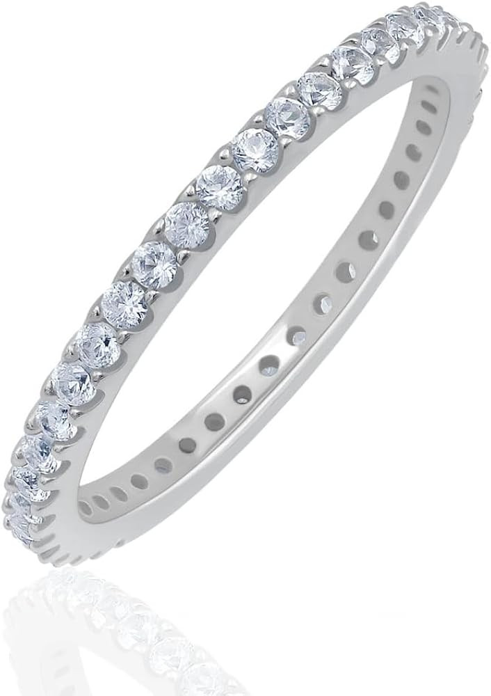 Stackable Eternity Ring for Women |Gold Plated – Ruby, Blue Sapphire, Simulated Diamond, Pink S... | Amazon (US)