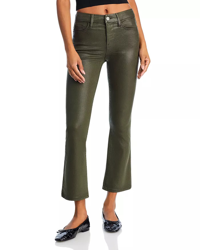 Le Crop High Rise Cropped Mini Bootcut Jeans in Surplus Coated | Bloomingdale's (US)
