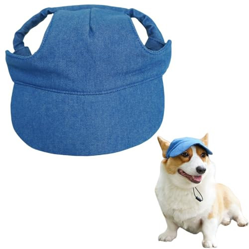 Dog Baseball Cap,Pet Summer Beach Hat,Dog Cat Sunbonnet Cap with Ear Holes,Adjustable Cat Visor for Small Medium Large Dogs (Blue, Medium) | Amazon (US)
