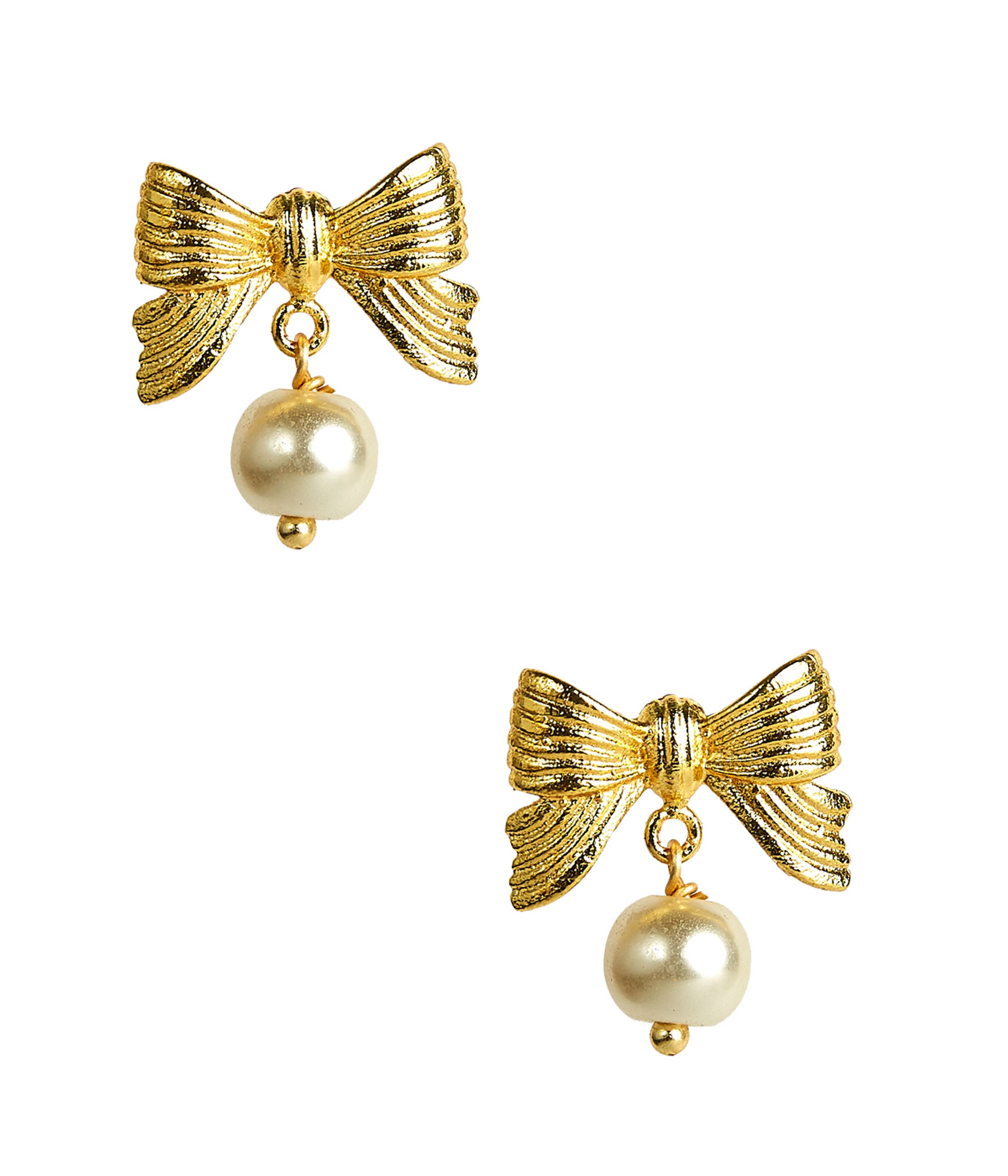 Bow Pearl Drop Stud - Gold | Lisi Lerch Inc