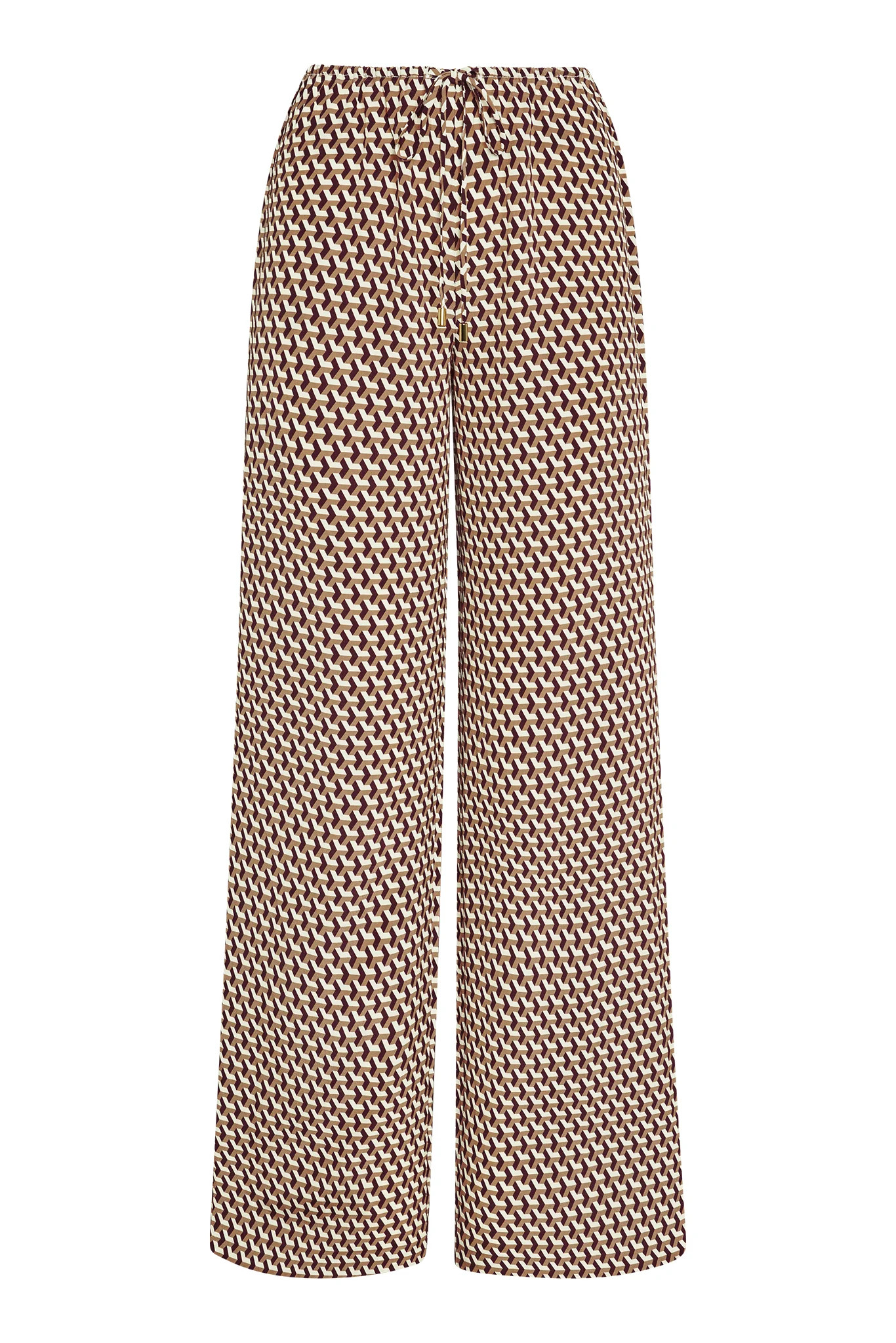 Belize Pant - Husk Geo Silk | Monday Swimwear
