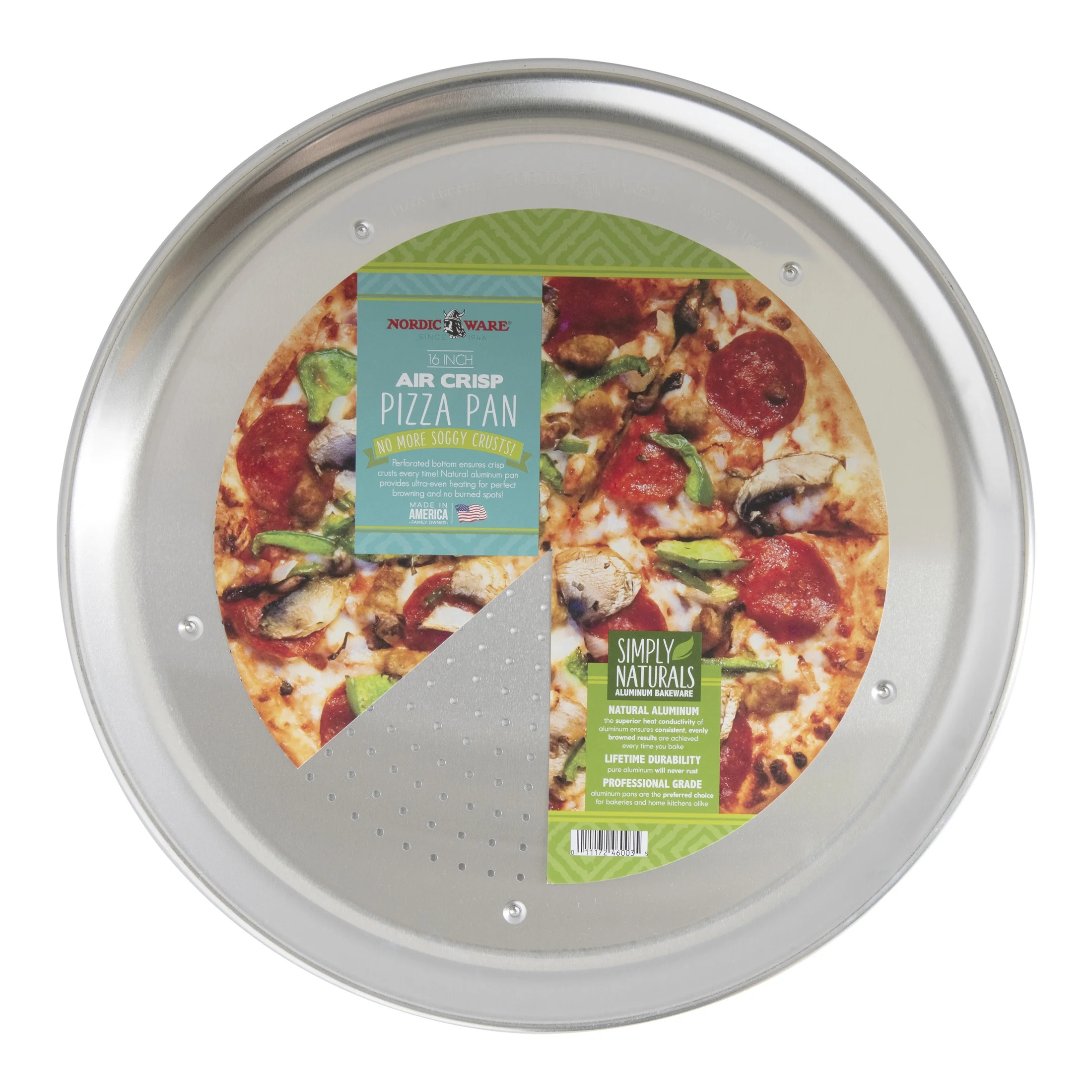 Nordic Ware Natural Aluminum Air Crisp Pizza Pan, 16" | Walmart (US)
