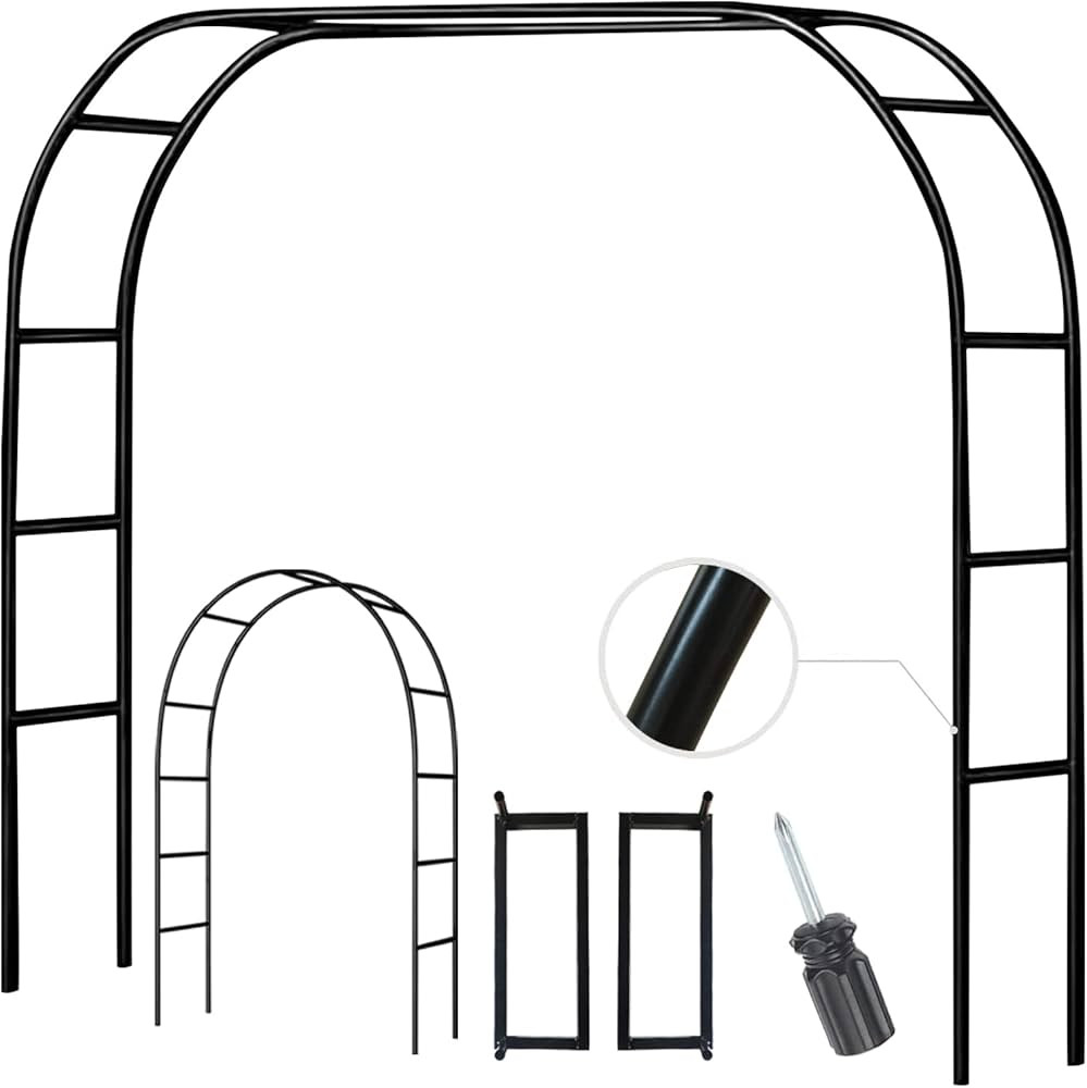 Garden Arch Trellis for Climbing Plants Outdoor Wedding Arches for Ceremony Black Metal Garden Ar... | Amazon (US)