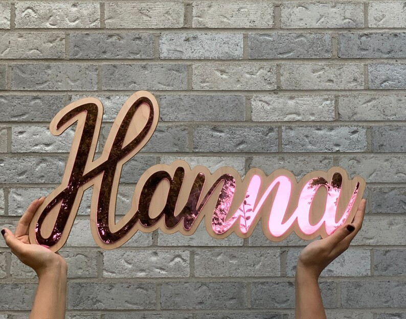 Double Layered Name  Mirror on Wood  Housewarming Gift | Etsy | Etsy (US)