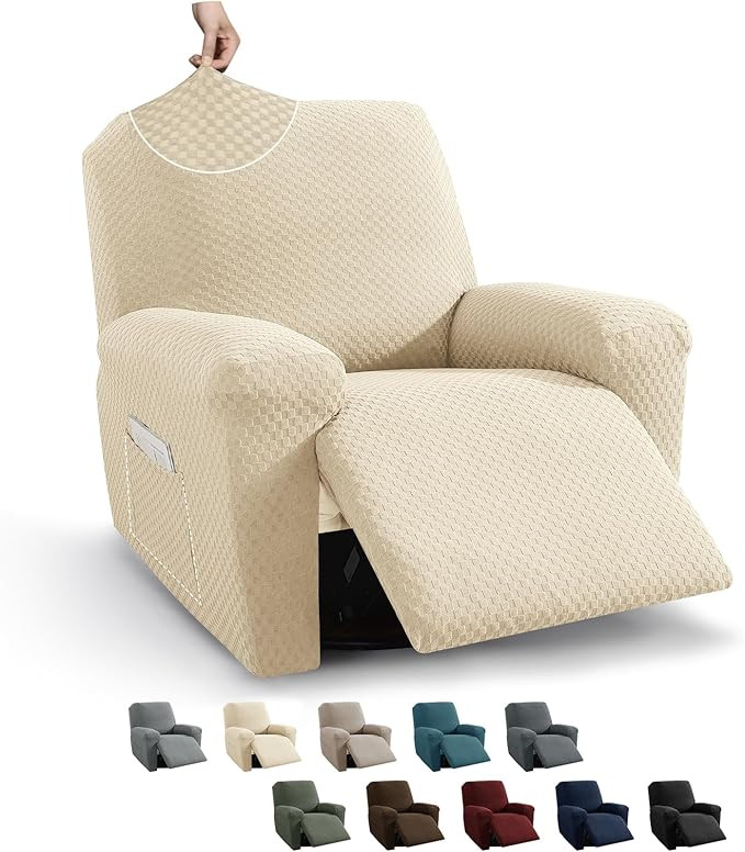 MAXIJIN Recliner Cover Slipcovers for Living Room 4 Pieces Stretch Jacquard Recliner Chair Cover ... | Amazon (US)