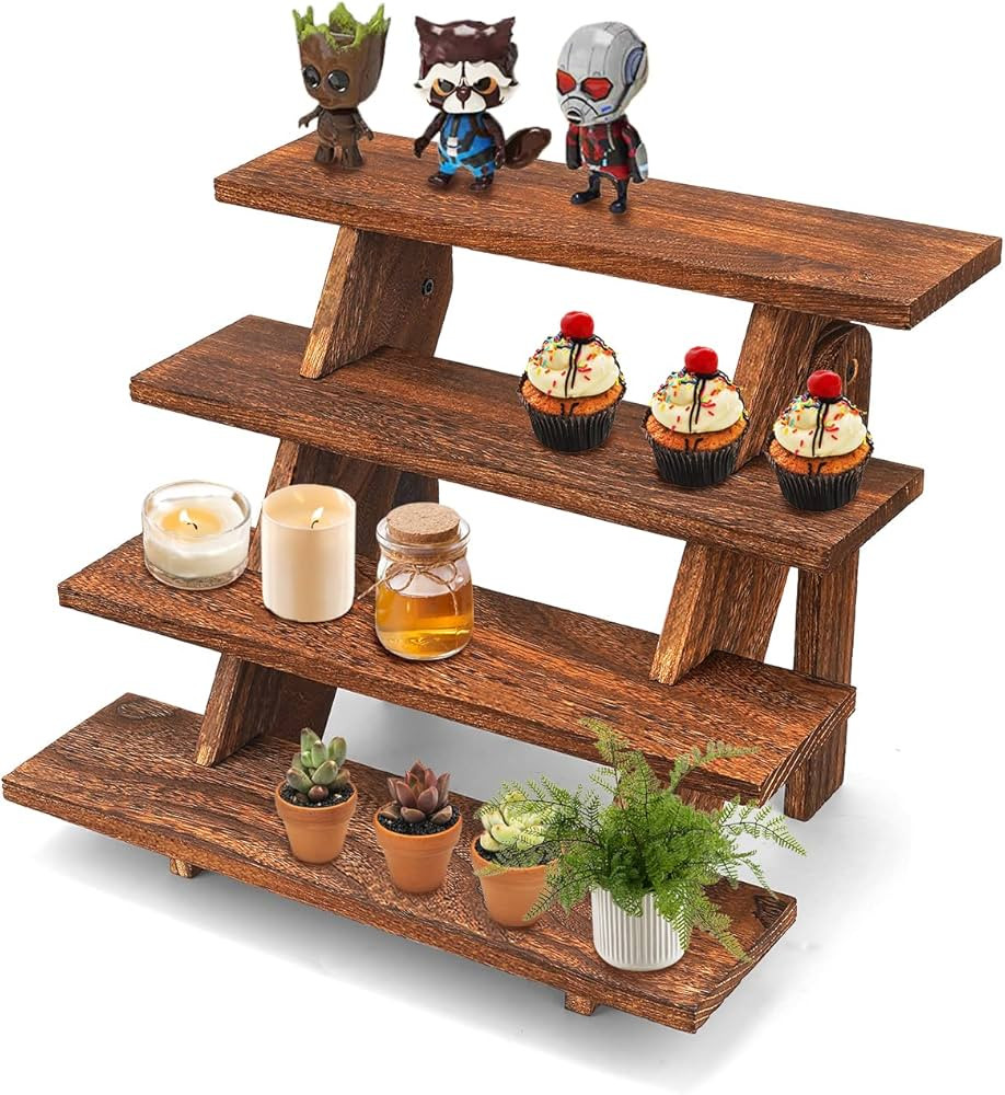 Manspdier Wooden Display Stand Wood Cupcake Stands Tool Free, Rustic Risers for Display Ideal Cra... | Amazon (US)