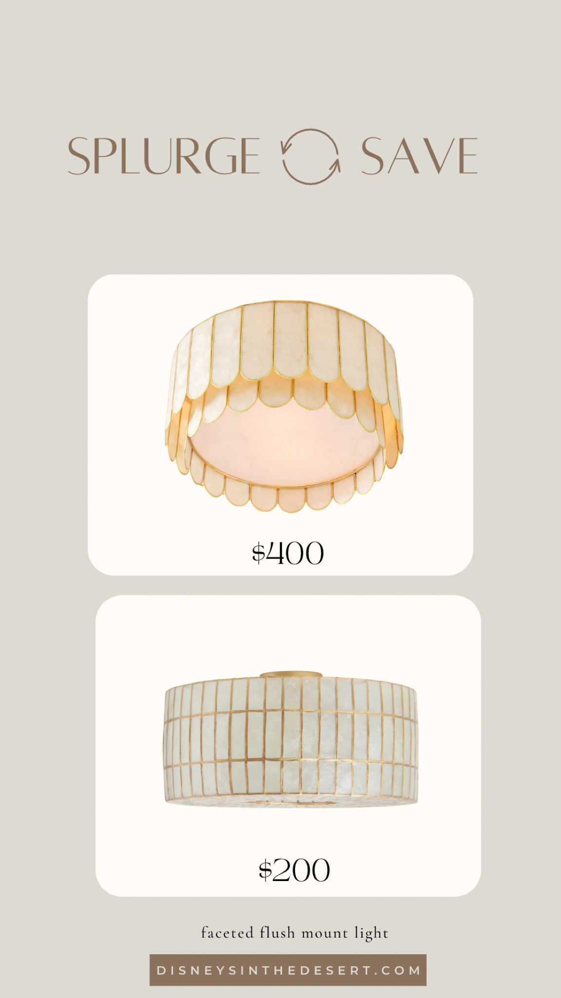 Madelyn faceted flush mount top