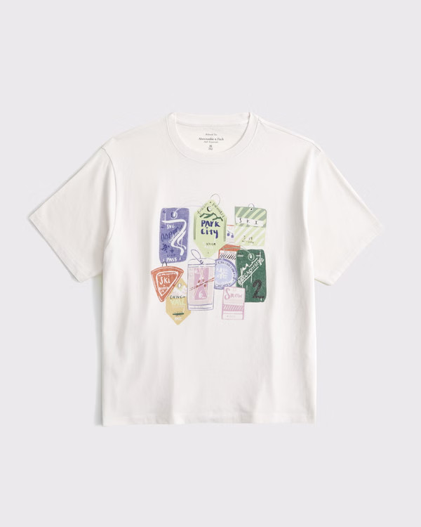 Short-Sleeve Ski Tag Graphic Relaxed Tee | Abercrombie & Fitch (US)