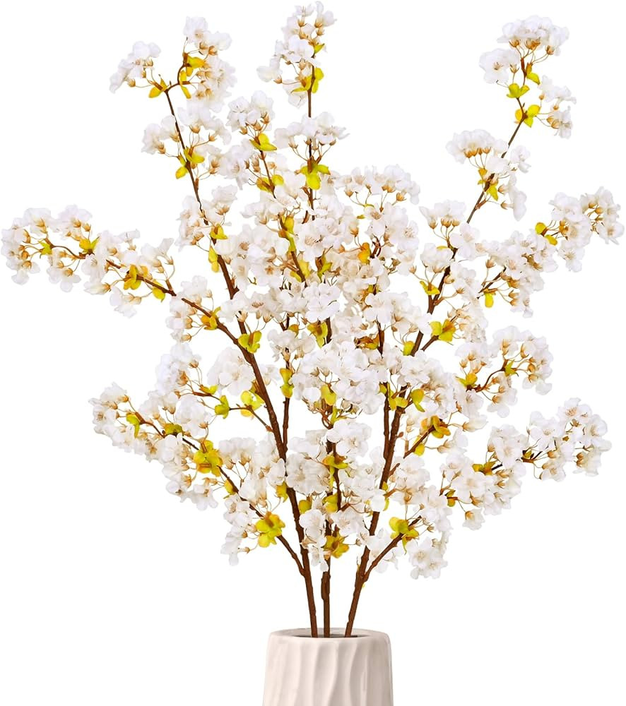 Yinhua 39 Inch Artificial Cherry Blossom Branches Flowers Stems Silk Tall Fake Flower Arrangement... | Amazon (US)