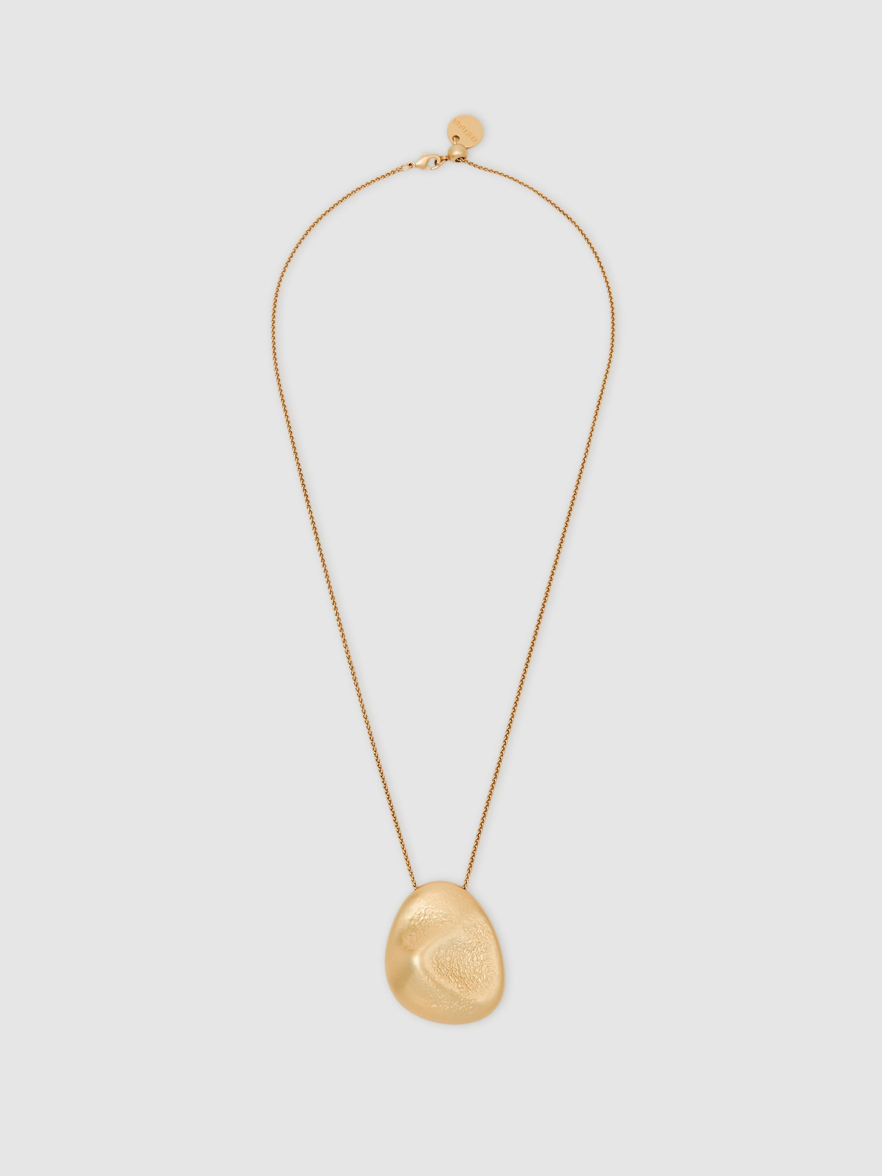 Tone Textured Pebble Pendant Necklace in Gold | Reiss UK