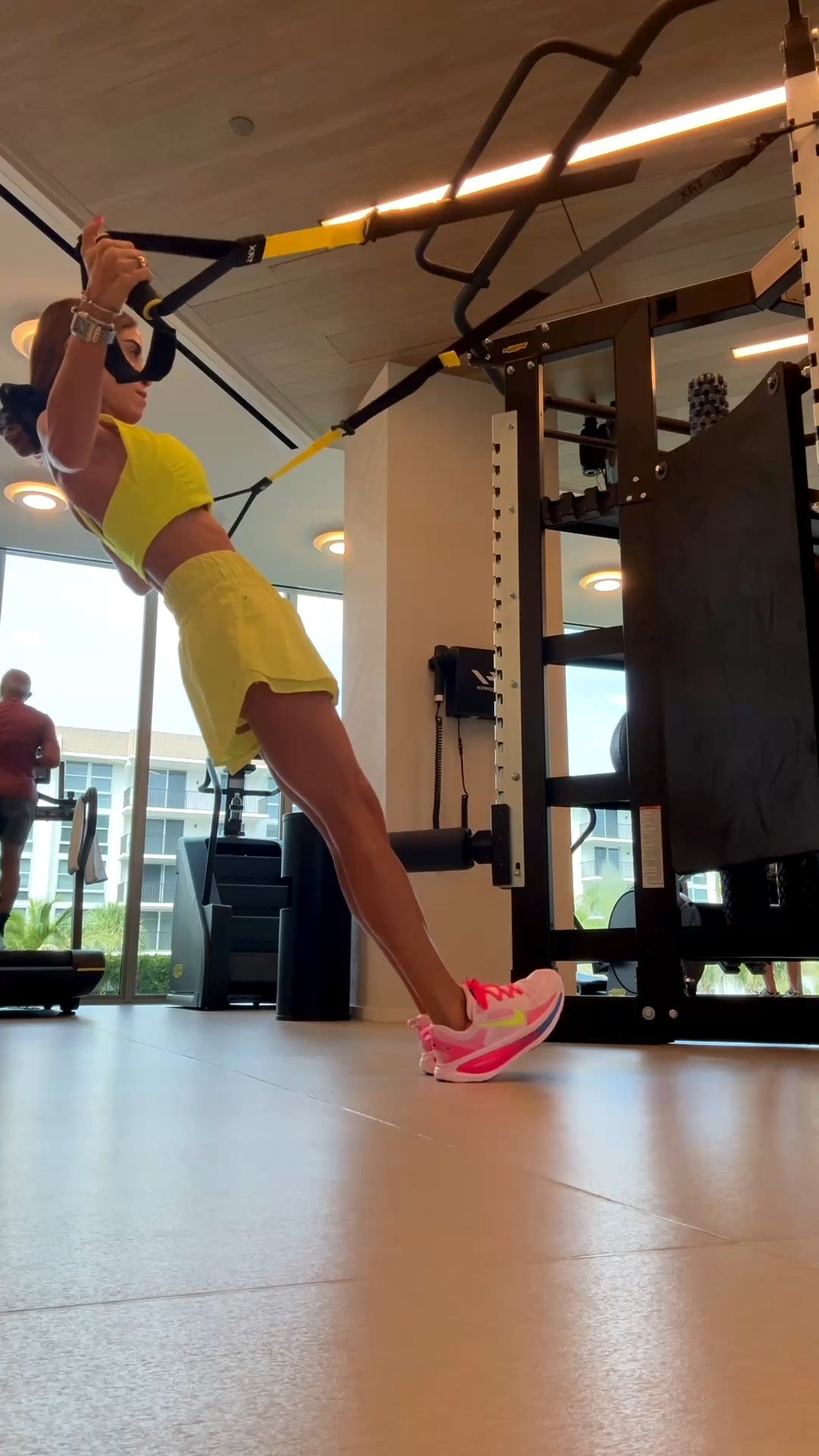 My workout outfit free people neon yellow sports bra and skirt. I found a look for less for my bra. Wearing size 8 sneakers

#LTKPetite #LTKfitnessgoals #LTKActive