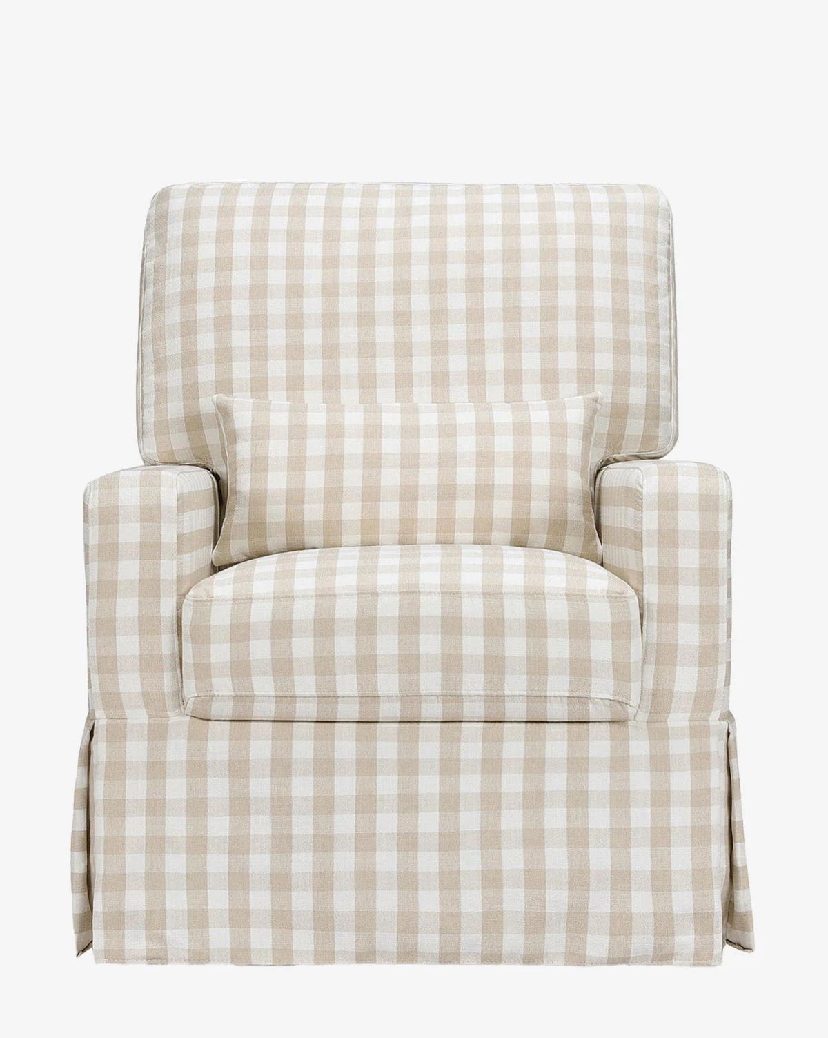 Crawford Pillowback Comfort Swivel Glider in Gingham | McGee & Co. (US)