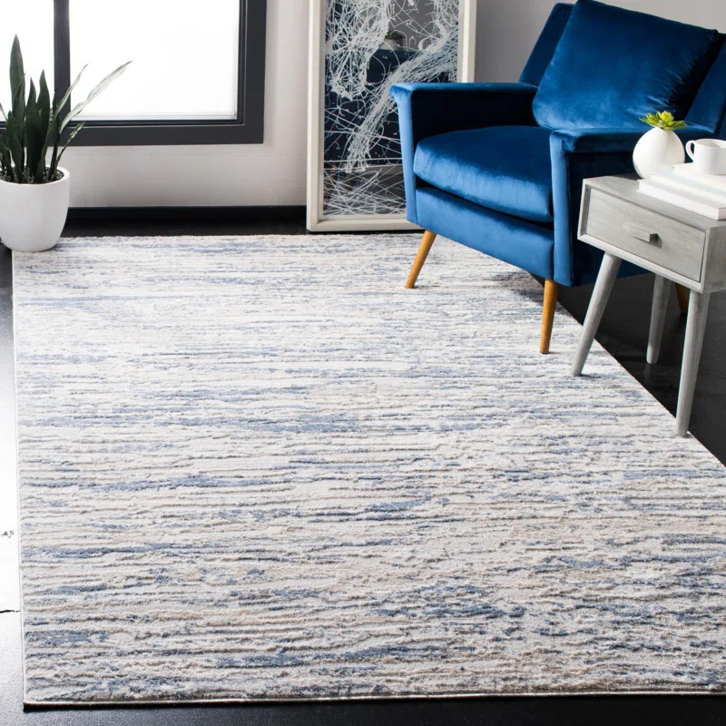 Granada Abstract Ivory/Blue Area Rug | Wayfair North America