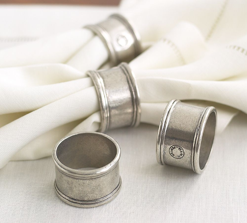 Pewter Napkin Ring, Set of 4 | Pottery Barn (US)