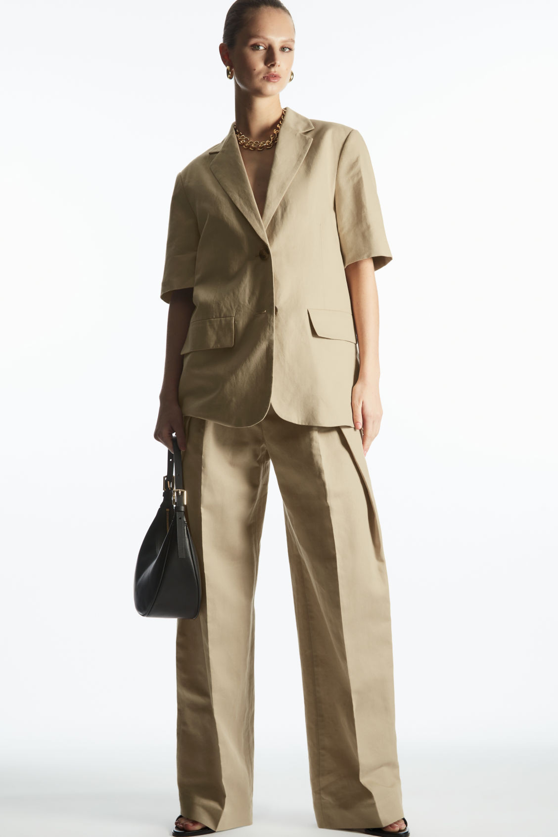 WIDE-LEG LINEN TAILORED TROUSERS | COS UK