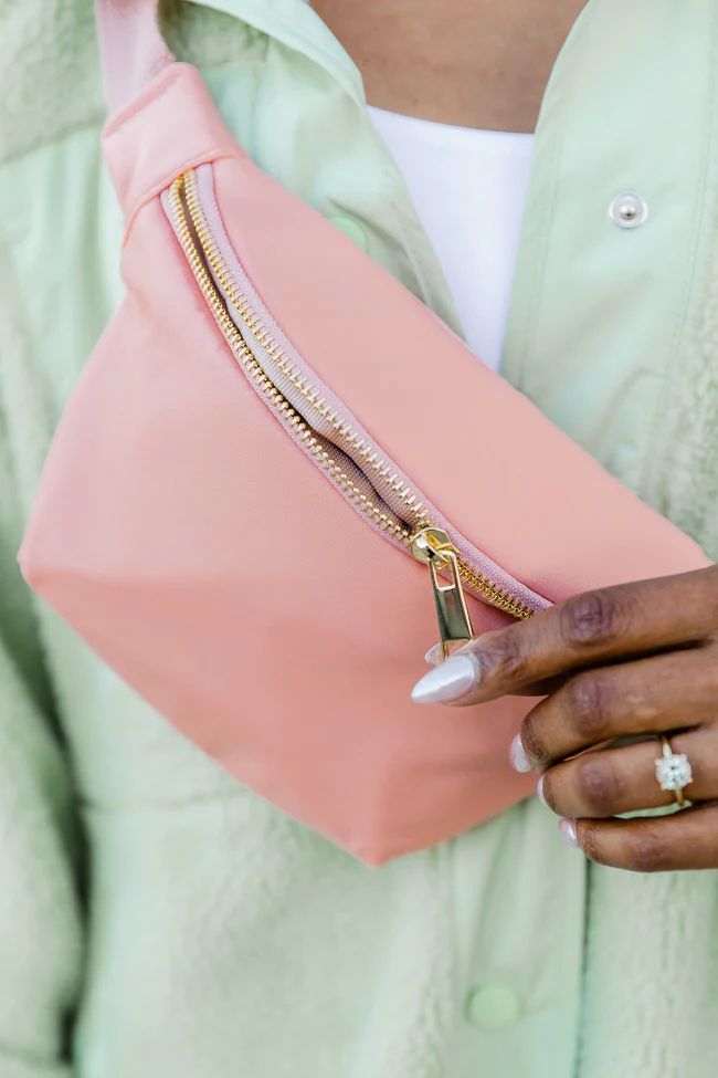 On The Go Peach Belt Bag  DOORBUSTER | Pink Lily