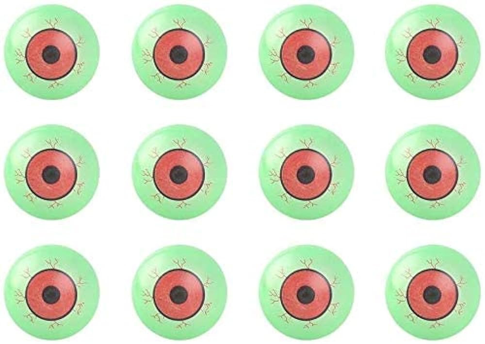 12 Pack Glow in The Dark Halloween Eyeballs Party Supplies for Kids - Glow in The Dark Plastic Fake  | Amazon (US)