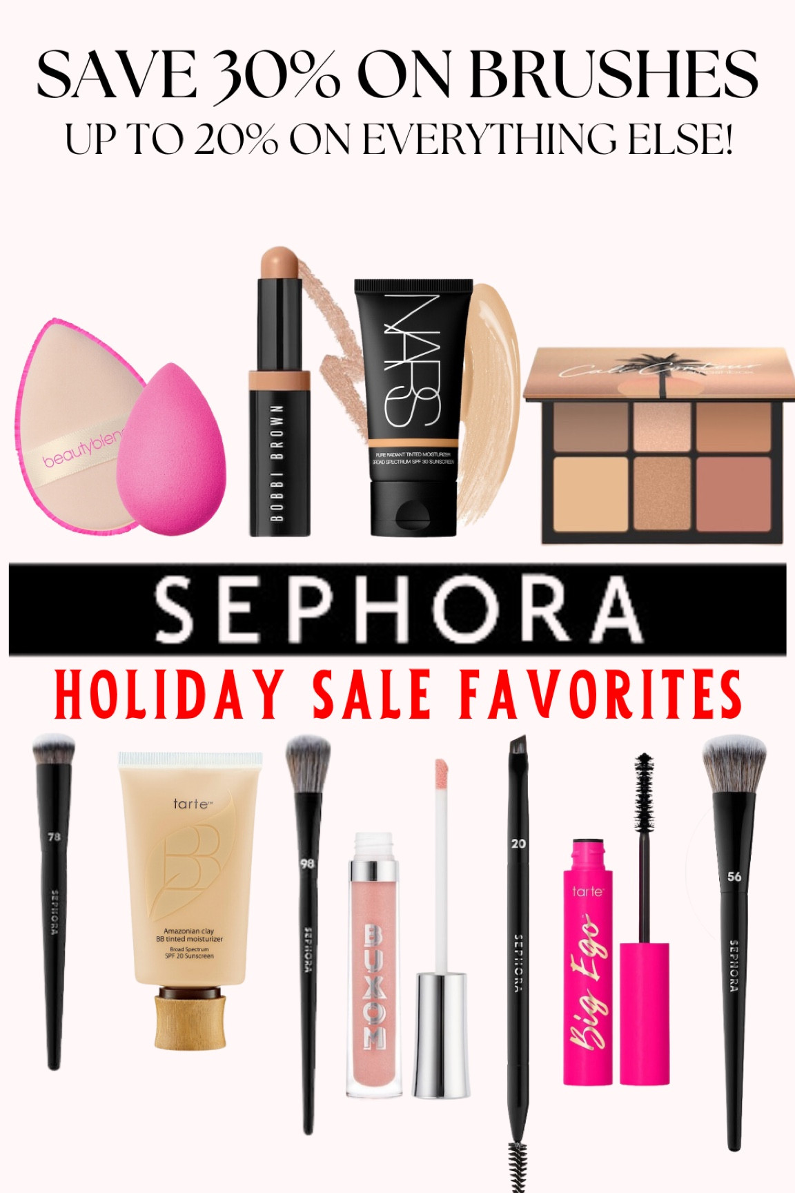 My all time favs are on sale during the Sephora holiday sale! I have all of these products and they’re my forever staples. Save 30% on Sephora brushes and up to 20% on everything else! #sephora #sephorasale #holidaysale #giftsforher 

#LTKHolidaySale #LTKGiftGuide #LTKsalealert