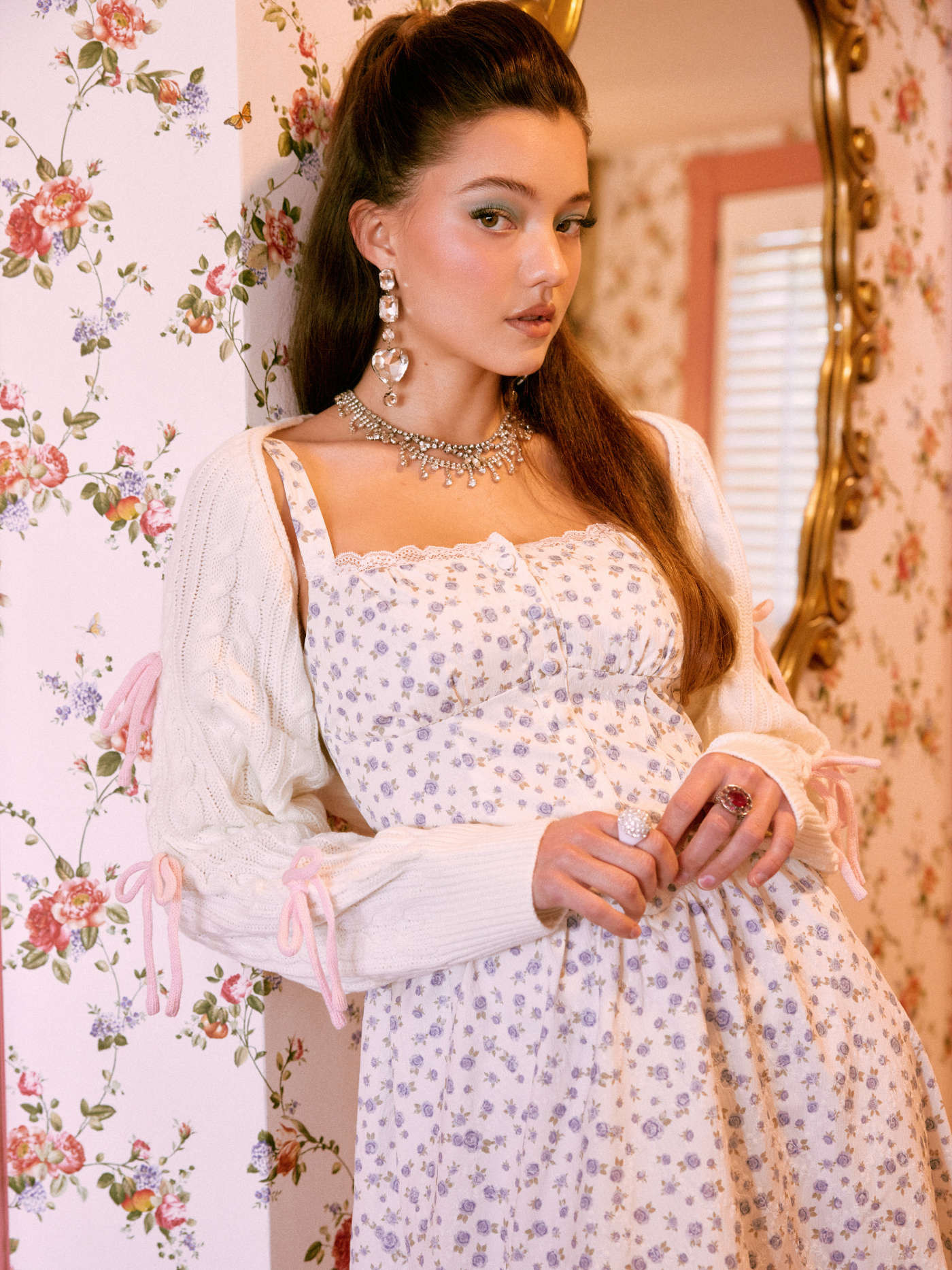 Cable Knit Bowknot Long Sleeve Shrug | Cider