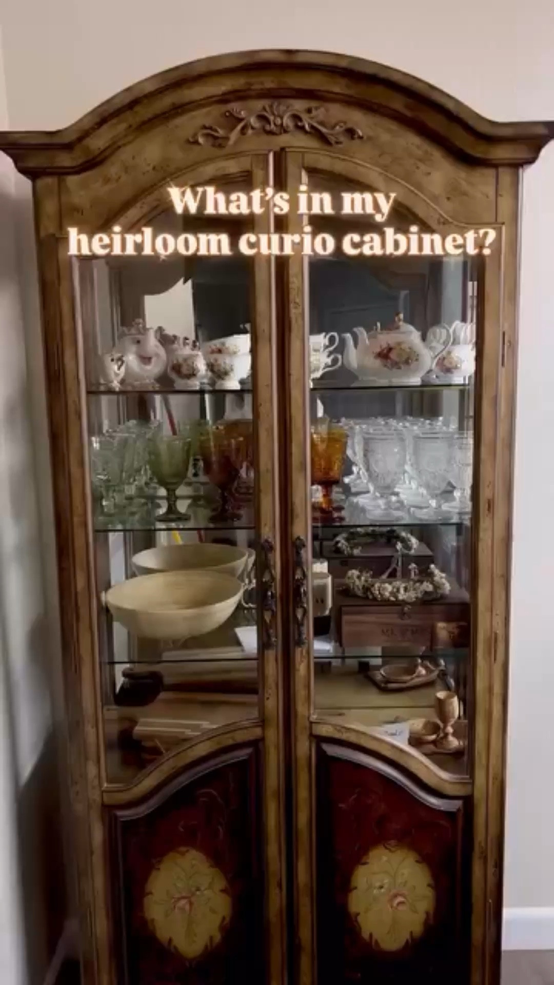 This curio cabinet was passed down from my Grandparents, and now it is filled with pieces I love. A little heirloom that makes our house feel like home. Disney and lead-free tea sets, my favorite crystal goblets, keepsakes, and gifts from our wedding. It’s so special to me. 

Comment COLLECTION below to receive a DM with the link to my curio collection and head to my bio for more home links and more! ⬇ https://liketk.it/5myQz #ltkhome #ltkfamily #ltkstyletip #homedecorating #cozyhomevibes #cozyhome #curiocollection #heirlooms #disney #vintageteaset #nontoxichome #wifey