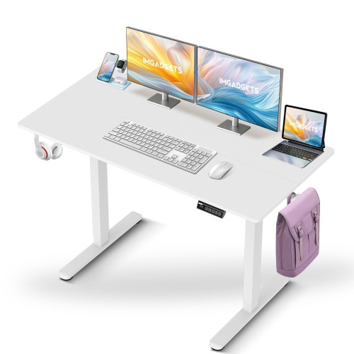 IMGadgets Standing Electric Adjustable Desk | 47'' x 24'' Large Workspace with 2 hooks | Ergonomi... | Best Buy Canada
