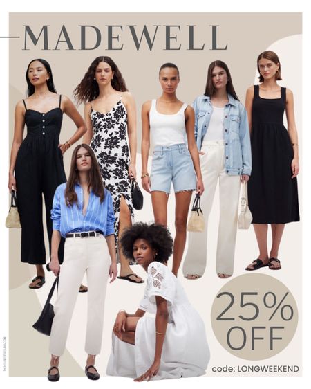 Madewell 25% OFF Summer Essentials + EXTRA 25% OFF SALE with code LONGWEEKEND