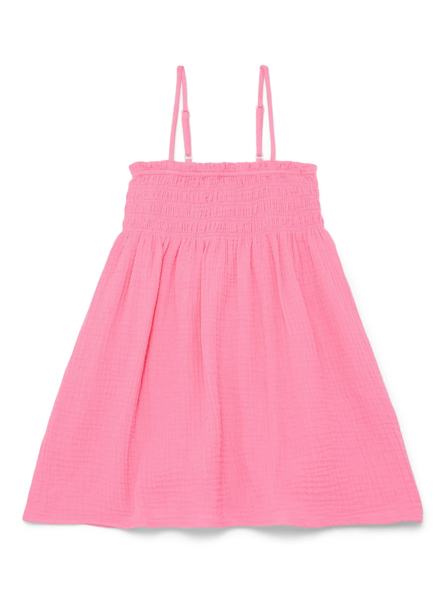 Wonder Nation Girls Smocked Spaghetti Strap Mini Dress Coverup, Sizes 4-18 | Walmart (US)